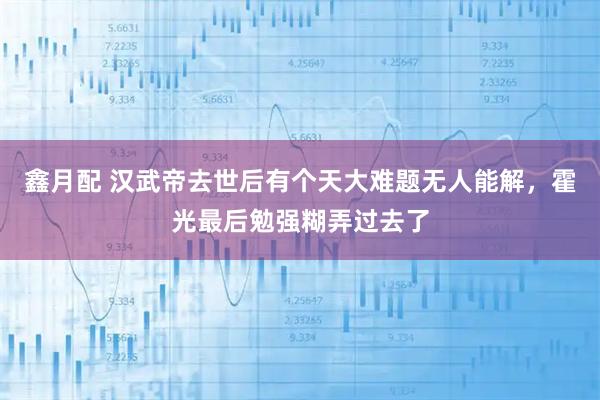 鑫月配 汉武帝去世后有个天大难题无人能解，霍光最后勉强糊弄过去了