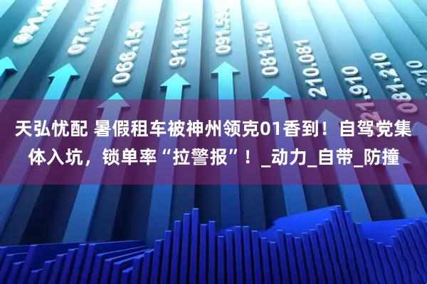 天弘忧配 暑假租车被神州领克01香到！自驾党集体入坑，锁单率“拉警报”！_动力_自带_防撞